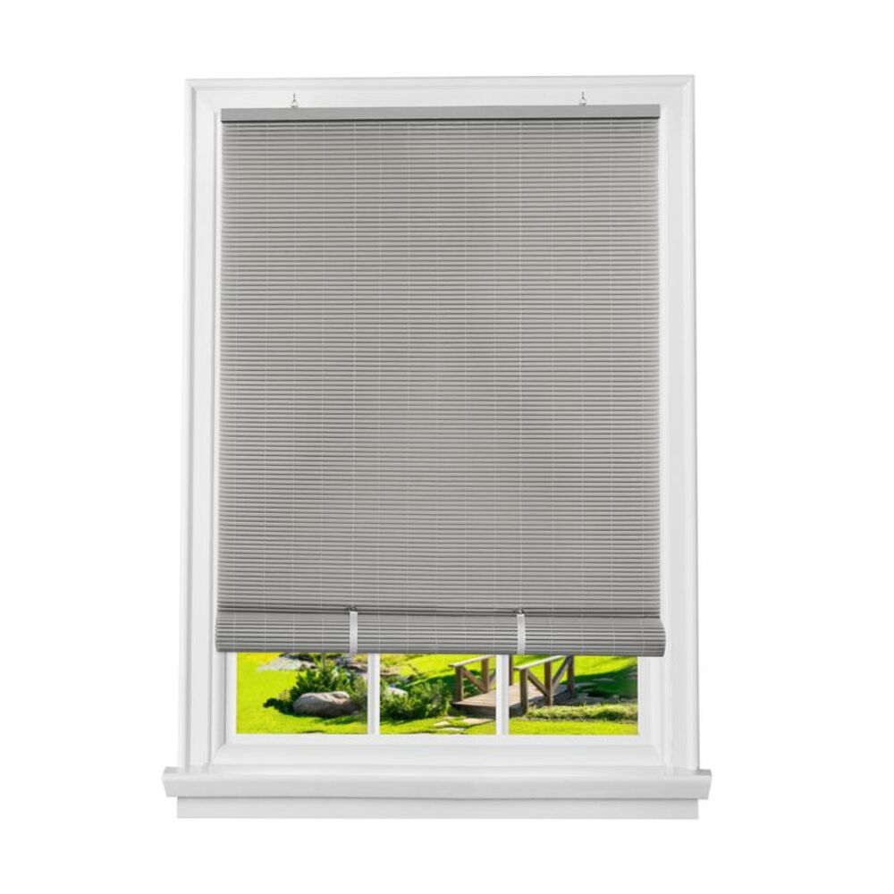 Achim 48 x 72 in. Cordless Solstice Vinyl Roll-Up Blind, Gray